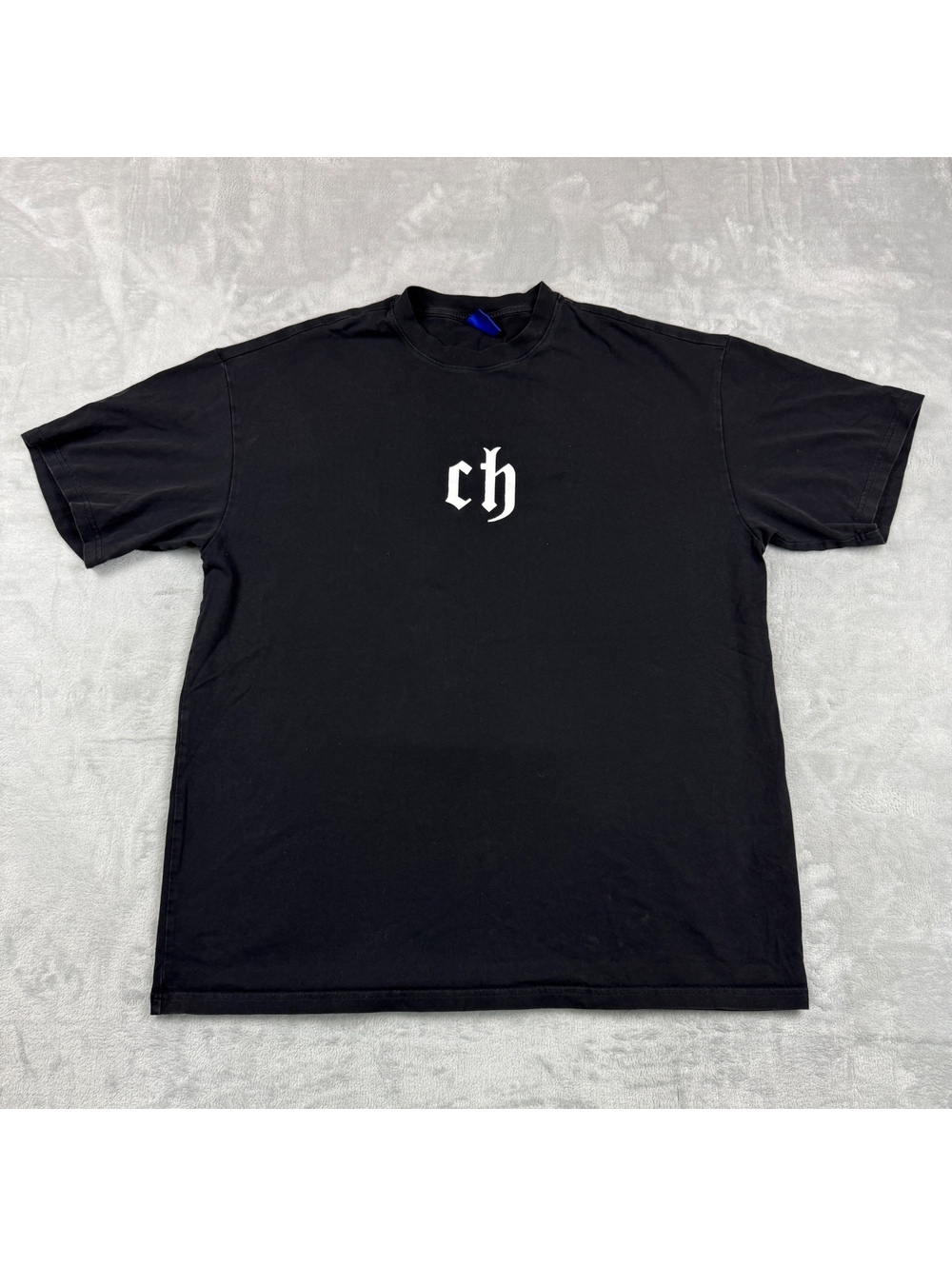 Y2K Black CH Gothic Logo Graphic T-Shirt Men’s Large Oversized Streetwear Skater